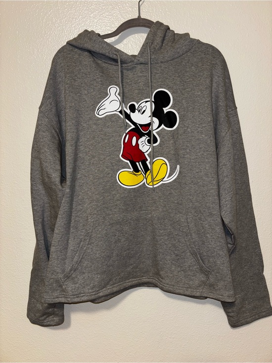 Disney Sweaters - Disney Mickey Mouse Hoodie gray Oversized L Made in Korea Pullover Sweatshirt